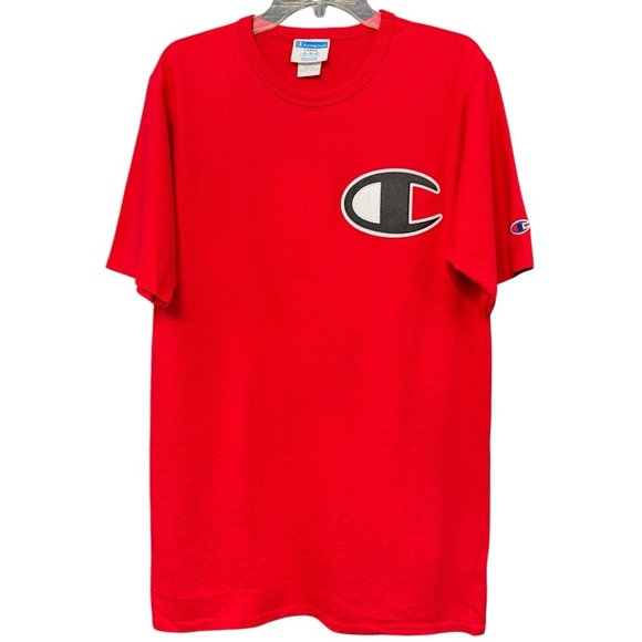 Champion Red Embroidered Logo Tee Men’s L - Picture 1 of 6